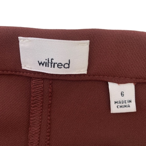 Aritzia Wilfred Laure Pant Truffle Rust High Rise Tailored Slim Leg Trouser Sz 6 - Picture 8 of 11